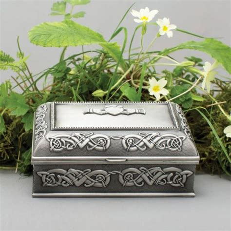 metal jewelry box celtic border|Handcrafted Irish Claddagh Jewelry Box by Mullingar .